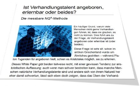 Ist Verhandlungstalent angeboren, erlernbar oder beides?